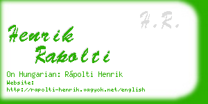 henrik rapolti business card